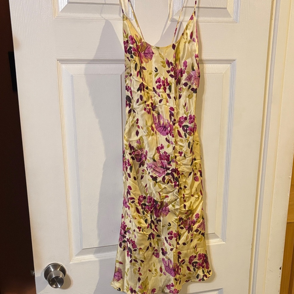 Victoria's Secret Yellow and Purple Floral Slip Dress